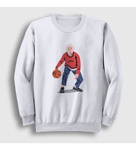 Presmono Unisex Beyaz Basketball Basketbol Albert Einstein Sweatshirt 330518tt