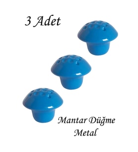 3 Adet Mavi Noktalı Mantar Düğme Kulp Çocuk Bebek Mobilya Çekmece Dolap Kapak Kulbu Metal Kulp Aksesuarları Vidalı