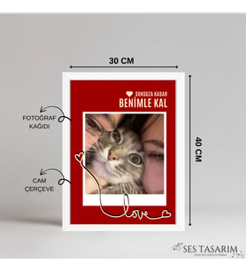 Sonsuz sevgili poster, Çerçeve, Kişiye Özel, Konsept, Sevgiili Arkadaş (30x40) (Beyaz)
