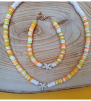 Sarı Deniz Yıldızı Fimo Kolye Bileklik Set Kolye PYTKFMKLYBLK32