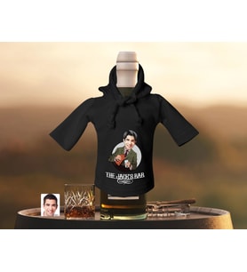 BK Gift Kişiye Özel Karikatürlü Mini Siyah İçki Şişesi Tişörtü , Ev Bar Dekoru, Viski, Şarap, Votka, Rakı Şişesi Tişörtü, Ev Barı-6