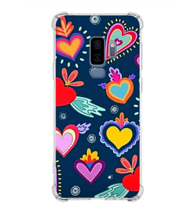 PrintiFy Samsung Galaxy S9 Plus Uyumlu Retro Color 3 Baskılı Şeffaf Köşe Korumalı Antişok Kılıf