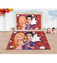 BK Gift Kişiye Özel Sevgililer Karikatürlü 1000 Parça Profesyonel Puzzle-3