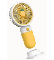 Meyve Figürlü Mini Fan Şarjlı El Vantilatörü Taşınabilir Soğutucu (Sarı)