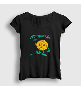 Presmono Kadın Siyah Pumpkin Helloween T-Shirt 149463tt