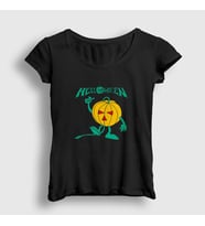 Presmono Kadın Siyah Pumpkin Helloween T-Shirt 149463tt