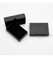 5x8x2 cm Tam Kapaklı Selefonlu Süngerli Takı Kutusu - Siyah (DEMONTE) (50 ADET)