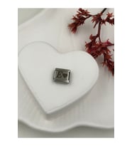 E Harfli Paslanmaz Çelik Italyan Charm Bileklik Kişiselleştirme Eki Link (Gümüş)
