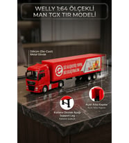 Welly 1:64 ÖLÇEK Man TGX XXL Kırmızı Metal Tır Die-Cast Oyuncak Kamyon