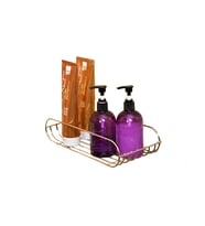 Altın Oval Köşeli Sabunluk /Düzenleyici / Şampuanlık / Metal /Paslanmaz/Askı / Banyo Aksesuarı (Çok Renkli)