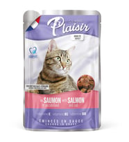 Plaisir 100Gr Pouch Salmon and Cod Somon Morina Etli 1Adet Kedi Maması (Mavi)