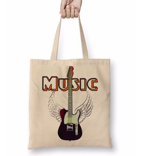 Guitar Music Gitar Müzik Bez Çanta Uzun Saplı