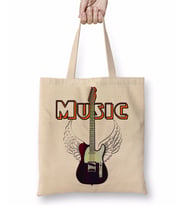 Guitar Music Gitar Müzik Bez Çanta Uzun Saplı