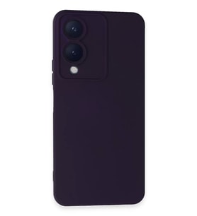 Newface Vivo Y17S Kılıf Nano içi Kadife Silikon - Mor