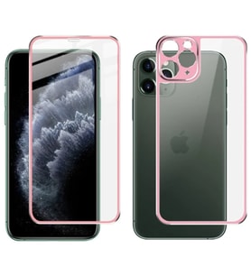 İPhone 11 Pro Max Metal Çerçeve Ön Arka 3D Full Tempered Cam Koruyucu-(5775) - GLST6937-7431