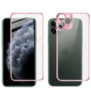 İPhone 11 Pro Max Metal Çerçeve Ön Arka 3D Full Tempered Cam Koruyucu-(5775) - GLST6937-7431