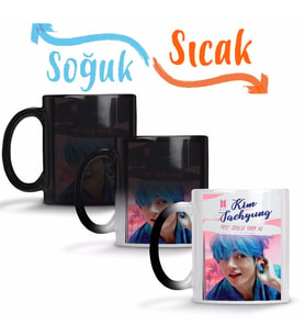Taehyung BTS PERSONA Sihirli Kupa Bardak Porselen