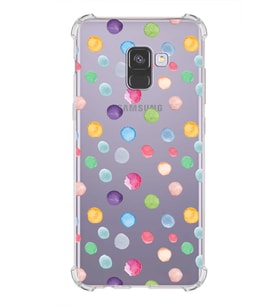 PrintiFy Samsung Galaxy A8 Plus 2018 Water Color 6 Baskılı Şeffaf Köşe Korumalı Antişok Kılıf