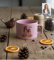 Kişiye Özel Karikatürlü Anne Kız Anneye Hediye Lüks Pastel Fincan Anneler Günü Hediyesi
