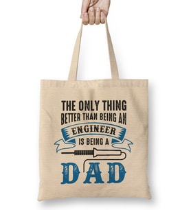 Engineer Dad Engineer And 01 Bez Çanta Uzun Saplı