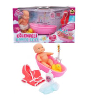 Pembe Eğlenceli Banyo Yapan Küvet Bebek - Pilli Kuvvet Bebek - Banyo Yapan Bebek (Karışık)