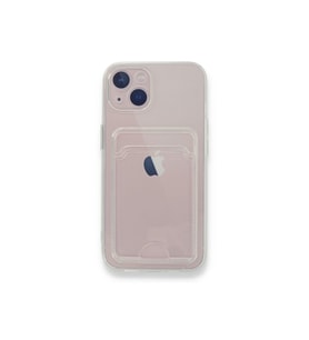 iPhone 14 Kılıf Kart Bölmeli Şeffaf Silikon Kartlıklı