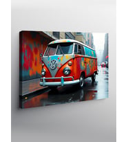 Kanvas Tablo Grafitili Volkswagen Minibüs