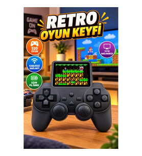 Yeni Nesil S10 Mini Atari 520 Oyunlu Retro El Konsolu Kablosuz Oyun Kolu