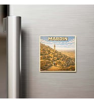 Mardin Şehri - Pop-Art Travel - 9x9 cm Buzdolap Magneti