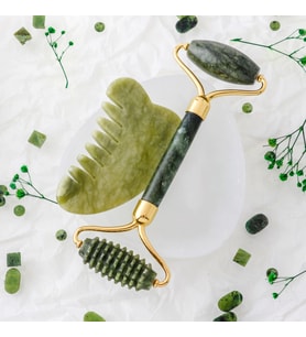 Yeşim Tırtıklı Roller ve Yeşim Gua Sha Tarak Takımı (Karışık)