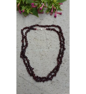 STONEAGE JEWELLERY Lal Doğal Taş Çift Sıra Bayan Uzun Kolye