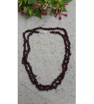 STONEAGE JEWELLERY Lal Doğal Taş Çift Sıra Bayan Uzun Kolye