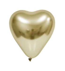 Balonevi 12" Krom Kalp Gold 12 İnç Kalp Şekilli Gold Balon (50 Li Paket)