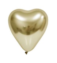 Balonevi 12" Krom Kalp Gold 12 İnç Kalp Şekilli Gold Balon (50 Li Paket)