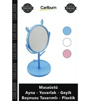 Özel Üretim Makyaj Takı Düzenleyici Masaüstü Ayna Yuvarlak Geyik Boynuzu Tasarımlı Plastik
