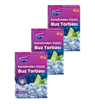 Kendinden Kilitli Buz Torbası 196 Buz Küpü Üçlü Set
