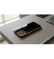 iPhone 11 Pro Max Gold Detaylı Luxury Siyah Kılıf