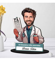 En Başarılı Erkek Göz Doktoruna Hediye Karikatürlü Biblo
