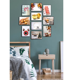Çerçevesiz Çerçeve Görünümlü Yeni Yıl Pano Sticker XMAS Mdf Tablo Seti  Christmas-ÖZC-MDF10K