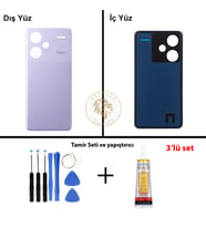 Xiaomi Redmi Note 13 Pro Plus 5G - Lenssiz Aurora Moru Arka Pil Kapağı + Yapıştırıcı ve Vida Seti