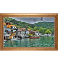 EV İŞYERİ OFİS İÇİN ALTIN ÇERÇEVELİ PASPARTULU TABLO S407