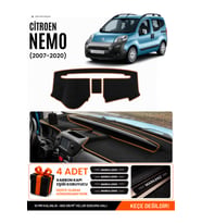 CITROEN NEMO (2007-2020) Uyumlu Torpido Örtüsü Torpido Kılıfı - Siyah Kahverengi