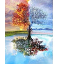 Ağaç Sayılarla Boyama Seti 40x 50 cm (Tuvale Gerili)