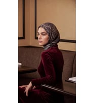 Levidor Elya Eşarp Etnik Desen Siyah