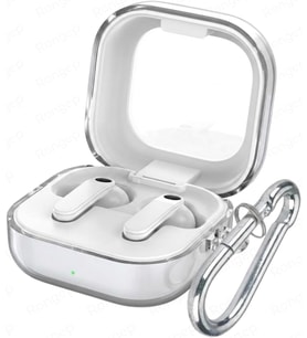 Samsung Galaxy Buds4 Pro/Buds 4 için Şeffaf Kılıf Darbeye Çizilmeye ve Sararmaya Karşı Dirençli Galaxy Buds 4 Pro Kulaklık Kılıfı Taşıma Askılı TPU Koruyucu Samsung Buds 4 Pro Kılıf