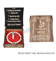 KUTULU KOLYE BİLEKLİK SETİ BEYAZ HAVLİT