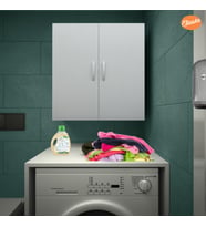 Modilayn Makine Üstü Dolap 2 Kapaklı Asma Dolap Banyo Dolabı Mutfak Dolabı