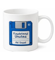 Disket Temalı Nostaljik Baskılı Kupa Bardak Retro Hediye Porselen Mug