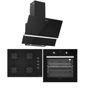 Hafele Luce Siyah Ankastre Set 5 (Luce Ocak + Luce Fırın + Luce Davlumbaz)