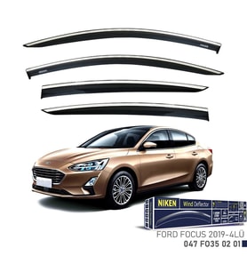 Niken Ford Focus Cam Rüzgarlığı Kromlu  4'Lü 2019+ Sonrası (Beyaz)